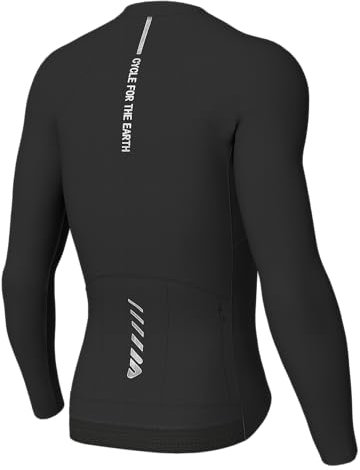 Wulibike Rennrad Trikot Herren Langarm，Langarm Fahrrad Shirt Fahrradbekleidung Mit 3+1 Rückentaschen UPF 50+ Durchgehendem Reißverschluss,Schwarz XL