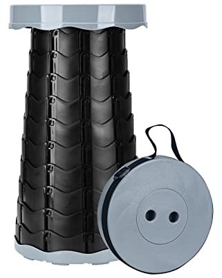 Podazz Tragbarer Teleskophocker, Teleskophocker Faltbarer für Erwachsene mit Tragfähigkeit 180KG für Outdoor Camping Angeln BBQ Drinnen Küche - Kompakt & tragbar(Generation 5,Blau)