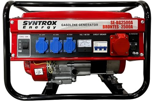 Syntrox Notstromaggregat, Brolso, zuverlässige Energiequelle, Leistungsstark, Effizient, Multifunktional, Stromerzeuger, Camping, Stromspeicher, Benzin Notstromgenerator