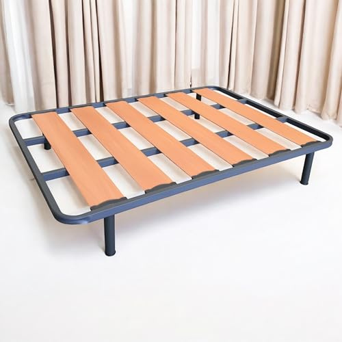 Sueña y Descansa Somier Resistente de Lama Ancha Bastidor Tubo Acero 40 x 30 mm con Juego de 4 Patas Rosca 27 cm (135x180cm)