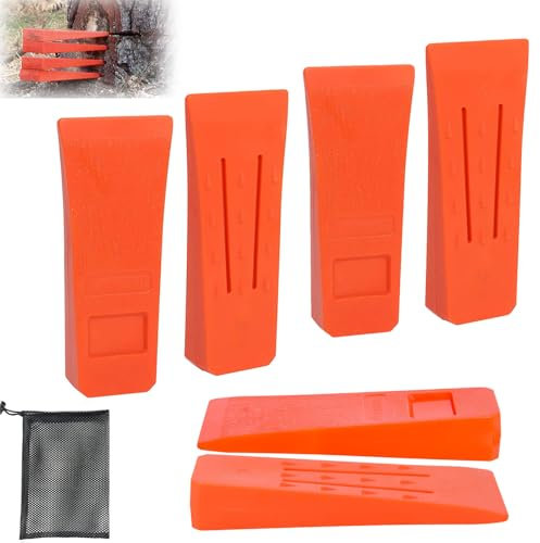 Intckwan 6 Pièces Coin D'Abattage pour TronçOnneuse avec Pointes pour un Abattage SûR, ABS Coins éclateurs pour jardinage avec Poche, Robuste et Durable, Outil Accessoire Pour Bûcheron (6 Pouces)
