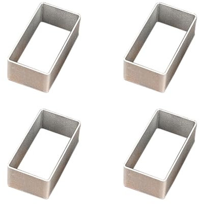 XMYCYuChen 4Pcs Heavy Duty Steel Rectangle Biscuit Cutters Useful Steel Moon Cake Moulds Non-Stick Square Cookies Metal Moulds for Family Gatherings Baking
