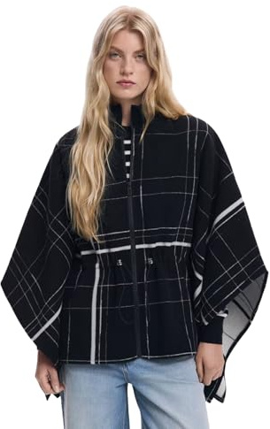 Desigual PONCHO_CUADROS ALDAMA, 2000 NEGRO, U