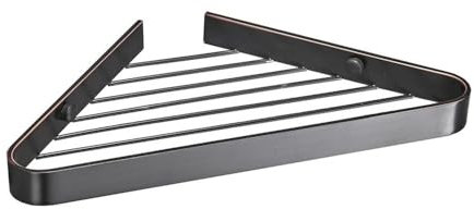 Nizer Étagère de douche triangulaire en métal durable pour douche et baignoire Solution de rangement gain de place 6 couleurs Noir