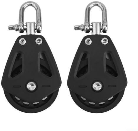 GLFLOW 2 poulies robustes en nylon poulie simple poulie bateau rotatif accessoires marins capacité de charge 460 kg corde 10 mm