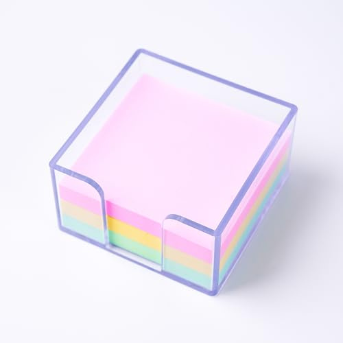 Sticky Notes Holder，Clear Acrylic 3 x 3 Post it Note Holder Dispenser for Desk, Computer Screen, Classroom Office Organizer, Light Blue