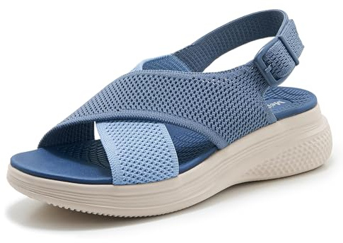 Meik Mangni Sandaler för kvinnor ortopediska sommar platta sportskor strandskor comodos vandringssandaler
