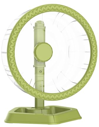 Hamster Exercise Wheels, Quiet Spinner Hamster Running Wheels with Adjustable Stand for Small Animals Dwarf Syrian Hedgehog Gerbils Mice (Green, Large (24cm))
