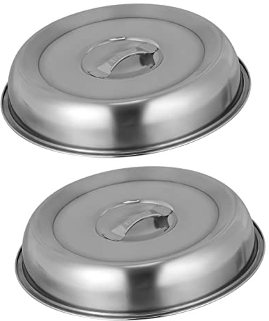 HIAKDOFT 2 Piezas Cubierta De Verduras Cubierta De Bistec Tapadera para Plancha De Asar De Acero Inoxidable para Carne Herramientas De Cocina