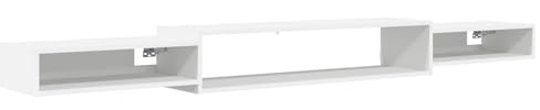 LKJephalotrop Mobile TV da parete, mobile TV sospeso in legno, moderno mobile basso per media, mensola da parete per soggiorno, 220 x 28 x 21 cm, bianco