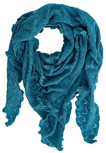 Invero, Merino Dreieckstuch Susi, 100% Wolle (Türkis)