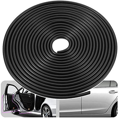 Protector de borde de puerta de coche, 10 m, protector de goma para borde de coche, con protección en forma de U, protector de borde de puerta para la mayoría de coches (10 m, negro)