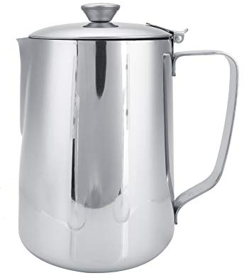 Brocca per Schiuma di Latte, Brocche Fumanti da 6,1 Once ~ 23,99 Once in Acciaio Inox Tazza da Caffè Tazza Brocca per Schiuma di Latte Brocca da Caffè con Coperchio per Macchine da Caffè(1000ML)