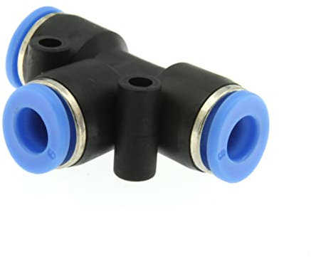 Raccordo ad innesto rapido tubo/tubo a T diametro 6mm - Conf.15 pezzi