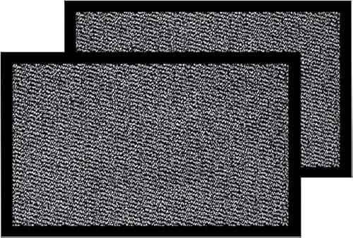 HOUSEGADS Pack of 2 Door Mat Dirt Trapper for Indoor&outdoor Heavy Duty Non Slip Rubber, Floor and Kitchen Mats Doormats Super Absorbent (Grey, 40 X 60 (Pack of 2)