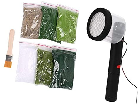 perfk Aplicador de césped estático Máquina de Flocado Césped para Modelado Diseño Arquitectura Paisaje Modelado Flocado DIY Flocado Estático Flocado
