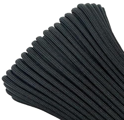 Nylon Rope Picture Frame Hanging String Strong Nylon Cord Braided Rope Nylon Flag Rope Thick Heavy Duty Hanging Cord String for Mirror Photo Frame Crafting DIY Projects Camping (Black, 6MM-30M)