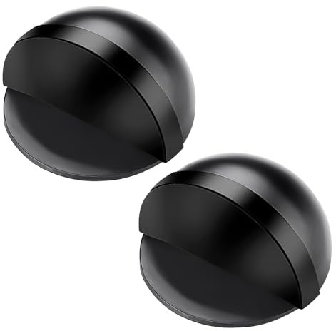 2 topes de puerta de suelo, autoadhesivos, topes de puerta ovalados, topes autoadhesivos para puerta sin perforación, tope de puerta que se adhiere al suelo