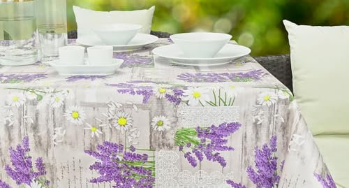 Wachstuch-Tischdecke geprägt Zuschnitt (100 x 140cm Lavendel)