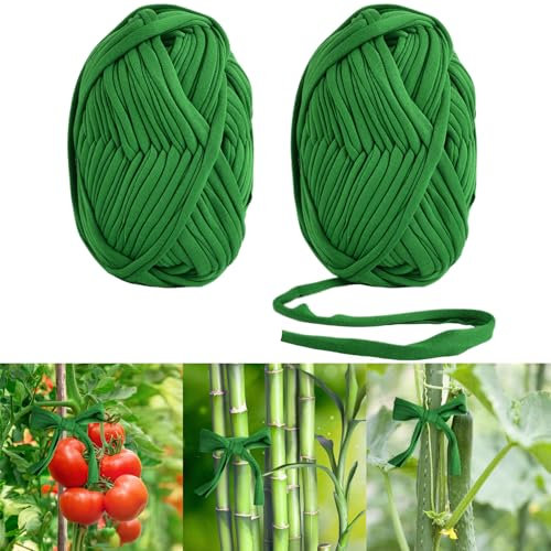 DIELIANHUA Lot de 2 Ficelle de Jardin, 30M Extensible Ficelle de Jardin, Liens de Jardinage, Attache de Jardin pour Plantes, Attache Souple Plante pour Fixation Plantes Grimpantes Légumes
