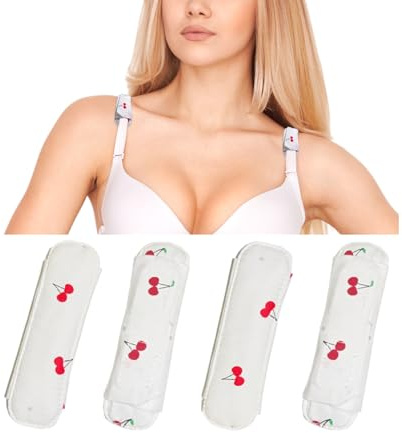 4 almohadillas para correas de sostén para sujetador, alivio de molestias en los hombros, almohadillas de protección para el hombro, Cereza pequeña, Talla única