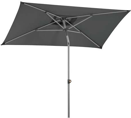 Schneider Sonnenschirm LUMI 210 x 130 cm – höchster UV-Schutz, höhenverstellbar, Metall-Knicker, air-vent, Aluminium – Balkonschirm rechteckig (anthrazit)