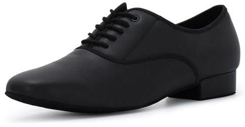 Syrads Mens Dance Shoes Leather for Latin Salsa Tango Performance Ballroom Dancing Shoes