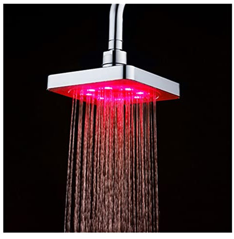 GVGMTAEAVZ LED Rainfall Shower Head Square Shower Head Automatically 7 Color-Changing Temperature Sensor Showerhead for Bathroom shower head(Three colors)
