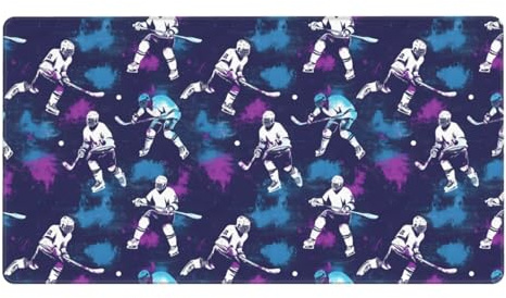 Grand tapis de souris de jeu, tapis de souris imprimé joueur de hockey, tapis de bureau antidérapant pour clavier de bureau et souris, accessoires de bureau et de maison, 40,6 x 75,1 cm