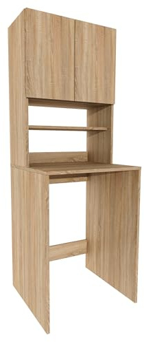 möbelkap Waschmaschinenschrank | Moderner Badschrank für Waschmaschine & Trockner | Pflegeleicht & Kratzfest | Viel Stauraum | Stabile Konstruktion | Eiche Sonoma