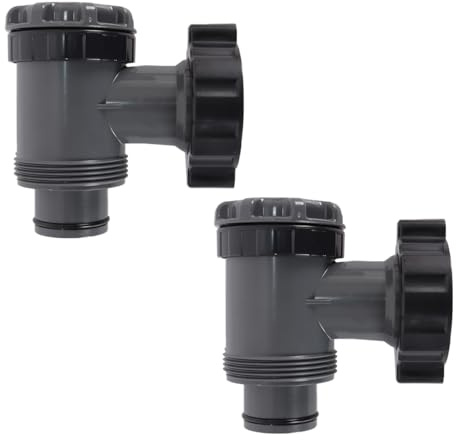 ACOLY 2 válvulas de cierre para piscina de 38 mm para accesorios Intex y Best-way, juego de conexión para piscina con válvula de pistón.