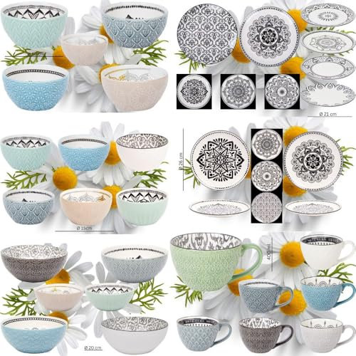 6er-Set schöne Müslischalen Ø15 cm Keramik INARI Große Bowls für Müsli & Suppen - Suppenschüssel - Bowl Schüssel Groß - Müslischüsseln - Suppenschalen Set - Schalen Set - Müsli Schüssel Keramik
