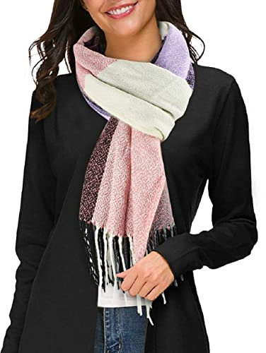 Tuopuda Schal Damen Winter Herbst Oversized Kaschmir Quadratisch Deckenschal Karo Tartan Streifen Plaid Muster Herbstschal Winterschal lange Weich Wraps