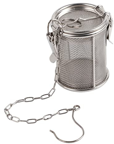 AUNMAS Stainless Steel Seasoning Strainer, Tea Strainer Infuser with Chain, Soup Seasonings Seperation Basket Filter Tea Steeper for Brew Tea
