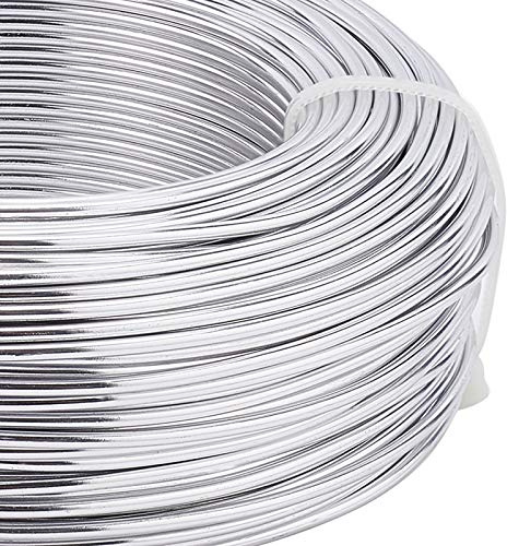 BENECREAT 12 Gauge(2mm) Silver Aluminum Wire 180 Feet(55m) Bendable Metal Sculpting Thick Wire for Bonsai Trees, Floral, Home Decors and Other Arts Crafts Making