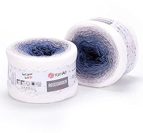 Yarn Art Flowers Rosegarden 100% Cotton 250gr 8.80 oz 1094yds Multicolor Cotton Yarn Rainbow Crochet Yarn Spring Summer (306)
