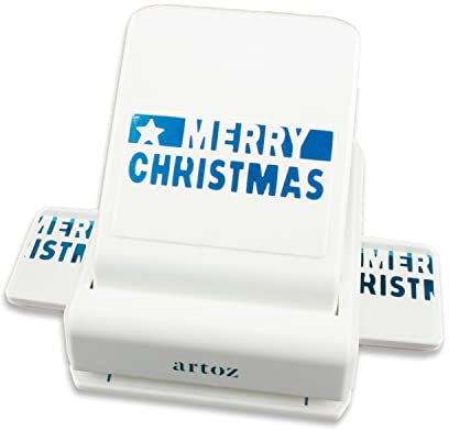Border punch - lettering Merry Christmas - 6.4 cm - paper punch, hole punch, motif punch for Christmas, Christmas invitations, menu cards and decoration, suitable up to 220 g/m²