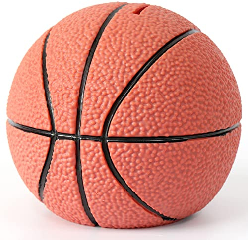 DBPBToU Hucha de Fútbol Infantiles, Hucha de Baloncesto Creativa de Material de Esmaltado Seguro, para Decoración/Juguete/Regalo (Baloncesto)