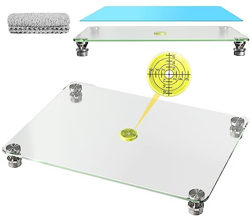 Glas-Nivellierbrett für Epoxidharz 40*30CM, verstellbarer Präzisions-Nivelliertisch für Resinat, Nivellierungs-Epoxidharz-Zubehör, Mehrzweck-Harz-Nivelliertisch