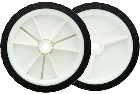 Coppia di Ruote Universali in Gomma da 150mm(6 Pollici) Set di 2 Ruote per Tagliaerba, Barbecue e Carrelli, Foro da 12,8mm (1/2 Pollice) Stabili e Silenziose