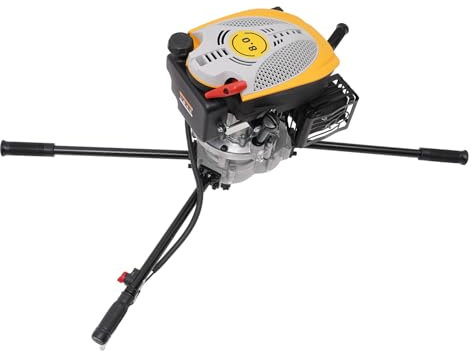 Tagtuell Cordless Fence Post Auger - 4 Stroke Auger Post Hole Digger, Solo Post Hole Borer, Petrol Earth Auger Fence Post Ground Hole Borrer Digger (not include a drill bit)