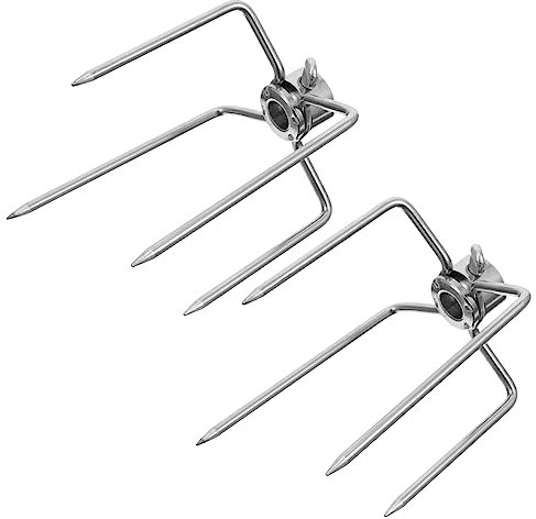GANAZONO 2pièces De Barbecue Acier Inoxydable Fourchette à Barbecue Brochette De pour Viande Extérieur Lot de