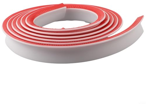 Barriera d'acqua per doccia in silicone per separazione bagnata e asciutta, striscia flessibile per pavimento del bagno, a prova di perdite, per soglia della doccia senza curvatura, auto-(bianco, 300