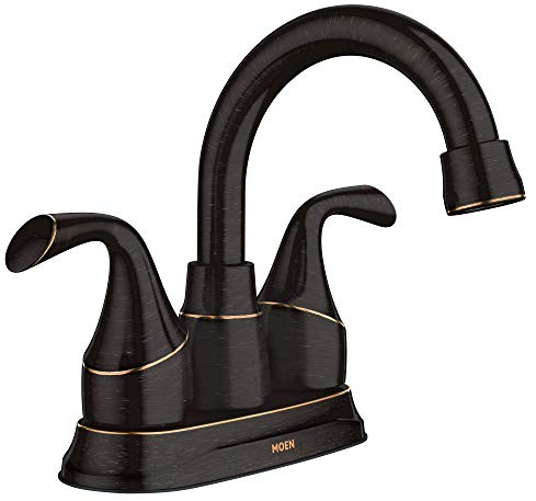 Moen Idora Mediterranean Bronze Two-Handle Centerset Bathroom Sink Faucet with Drain Assembly, 84115BRB