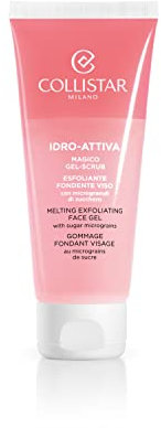Collistar Idro-Attiva magisches Gel-Gesichtspeeling, Peeling-Gel mit glättender und revitalisierender Wirkung, mit Mikrogranulat aus Zucker und Pfingstrosenextrakt, für alle Hauttypen, 100 ml