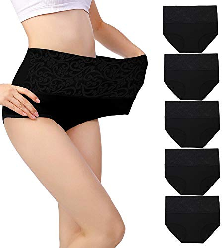 Fulyou Women's Briefs Underwear Tummy Control Cotton Panties High Waist Ladies Soft Stretch Underpants