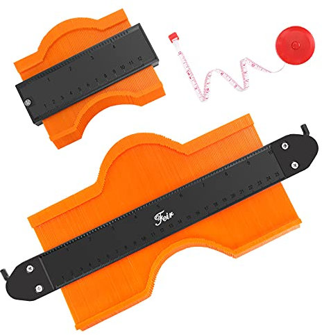 Konturenlehre Duplikator mit Schloss, Breite Form Duplikationsmessgerät, 12,7 cm und 25,4 cm, 2er-Pack Master-Umriss-Messlineal aus Kunststoff für Ecken, Holzbearbeitungsvorlagen, Fliesen und Laminat