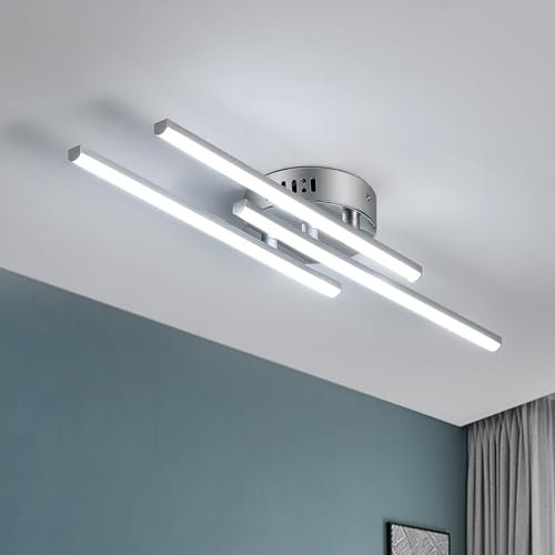 Comely LED Ceiling Light, 18W Curved Design Ceiling Lamp, 6500K Cool White 3 Built-in LED Boards, Modern Ceiling Fixture for Living Room Bedroom Dining Kitchen
