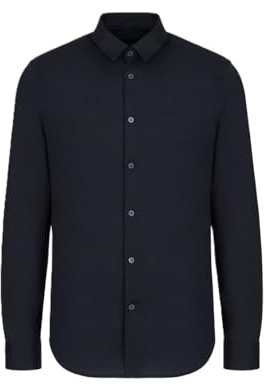 Armani Exchange Bottone Elasticizzato da Uomo Slim Fit Slim Fit Stretch Button Down Down, Blu Navy, S