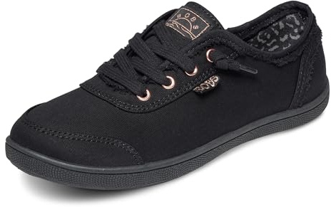 Skechers Women's Bobs B Cute Sneaker – Memory Foam, Flexible Outsole, Lightweight Vegan Shoes, Black/Black, 11 Wide